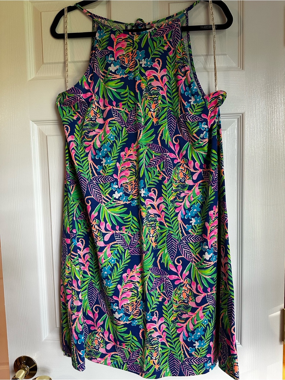 Lilly Pulitzer Navy Multicolor Tropical Halter Top Dress